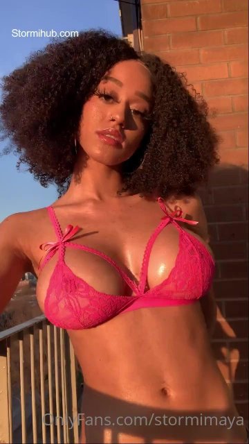 Stormi Maya Nude Outdoor Bra Strip OnlyFans Video Leaked