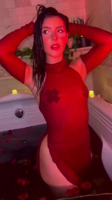 Andrea Botez Nipple Pasties Wet Bodysuit Video Leaked - #6