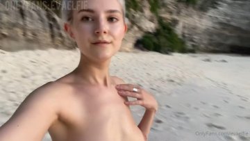Eva Elfie Nude Beach Selfie Tease OnlyFans Video Leaked