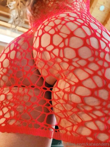 Kat Wonders Nude Red Fishnet Bodysuit Onlyfans Set Leaked - #2