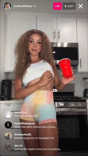 Brittany Renner Nude Nipple Slip Livestream Video Leaked - #13